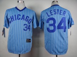 Chicago Cubs #34 Jon Lester skyblue mlb baseball jersey