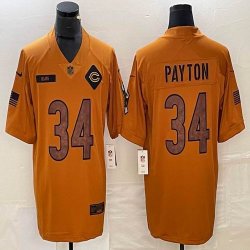 Chicago Bears #34 Walter Payton 2023 Brown Salute To Service Limited Jerseys