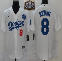 Nike Los Angeles Dodgers #8 Kobe Bryant white majestic baseball Jersey 2020 World Series