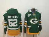 Green Bay Packers #52 Clay Matthews Green nfl Hooded Sweatshirt