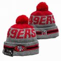 2024 San Francisco 49ers gray red NFL Sports Cuffed Knit Hats 01