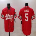 Nike San Francisco 49ers #5 Trey Lance red baseball jerseys Joint name-BD 01