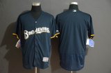 Milwaukee Brewers blank blue Flexbase Authentic Collection Jersey-wl