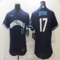 Chicago Cubs #17 Kris Bryant Nike Navy 2021 City Connect Authentic Player Jersey-BD