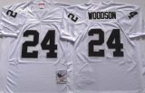 Oakland Raiders #24 Charles Woodson white throwback nfl jersey-pns