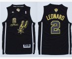 Adidas San Antonio Spurs Kawhi Leonard 2 black NBA Jerseys final logo