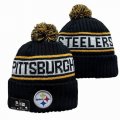 2024 Pittsburgh Steelers black white NFL Sports Cuffed Knit Hats