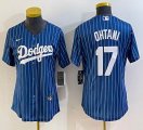 Women Los Angeles Dodgers #17 Shohei Ohtani Nike blue throwback baseball Jersey -BD 01