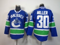 NHL Vancouver Canucks #30 Ryan Miller Blue Jersey