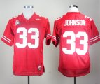 Ohio State Buckeyes Pete Johnson 33 College Football Throwback Jersey - Red