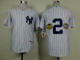 New York Yankees 2# Derek Jeter white blue stripe mlb jersey