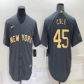 2022 MLB All-Star Nike New York Yankees #45 Gerrit Cole gray majestic baseball jerseys 01