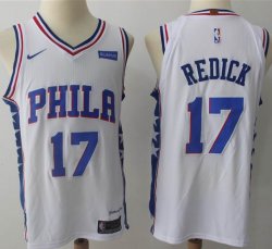 Nike Philadelphia 76ers #17 J.J. Redick white basketball Jersey-MHD