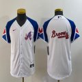 Youth Nike Atlanta Braves white majestic baseball jerseys city version big logo