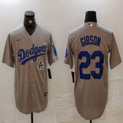 Nike Los Angeles Dodgers #23 Kirk Gibson gray majestic baseball jerseys 06