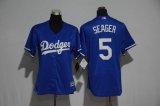 Women Los Angeles Dodgers #5 Corey Seager Blue Stitched Baseball Jersey