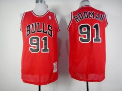 Chicago Bulls #91 Dennis Rodman Red NBA Throwback Jerseys-sg