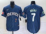 2023 World Cup Mexico #7 Julio Urias blue majestic baseball jerseys 42