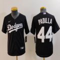 Youth Nike Los Angeles Dodgers#44 Padilla black majestic baseball Jersey-BD