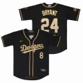 Nike Los Angeles Dodgers 8 and 24 Kobe Bryant black gold majestic MLB baseball Jersey-SG