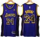 Jordan logo Los Angeless Lakers #24 Kobe Bryant purple basketball Jerseys- XD