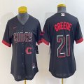 Women Nike Cincinnati Reds #21 Hunter Greene black majestic baseball jerseys -BD