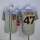 San Francisco Giants #47 Johnny Cueto gray MLB baseball Jerseys