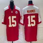 Nike Kansas City Chiefs #15 Patrick Mahomes red white Color Rush Limited Jerseys 04