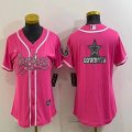 Women Nike Dallas Cowboys blank pink baseball jerseys Joint name-BD