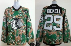 Reebok Chicago Blackhawks Bickell #29 camo Green nhl Jersey