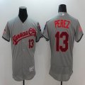 2016 Kansas City Royals #13 Salvador Perez gray Flexbase Authentic Collection Jersey