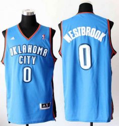 Oklahoma City Thunder #0 Russell Westbrook Blue NBA Revolution 30 Swingman Jerseys