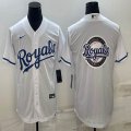 Nike kansas city royals blank white majestic MLB baseball jerseys -BD