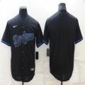 Nike Los Angeles Dodgers blank black majestic baseball jersey-BD 01