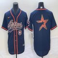 Nike Houston Astros blank blue majestic baseball jerseys big logo Joint name -BD 02