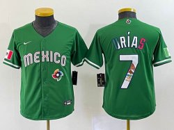 Women 2023 World Cup Mexico #7 Julio Urias green majestic baseball jerseys 24