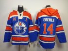 Edmonton Oilers 14# Eberle Blue nhl hooded sweatshirt