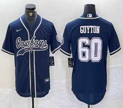 Nike Dallas Cowboys #60 Tyler Guyton blue baseball Joint name -BD