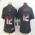 Women Nike New England Patriots #12 Tom Brady black Color Rush Limited Jersey Fireworks version