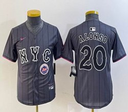 Youth Nike New York Mets #20 Pete Alonso gray majestic mlb jerseys majestic baseball jerseys 01