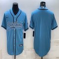 Nike Carolina Panthers blank skyblue baseball jerseys Joint name-BD