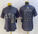 Youth Nike New York Mets #12 Francisco Lindor gray majestic majestic baseball jerseys city verion 02