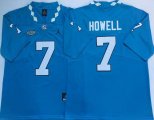 North Carolina Tar Heels #7 Sam Howell blue college NCAA jerseys