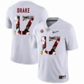 Custom Alabama Crimson Tide #17 Kenyan Drake white fashion college football jersey