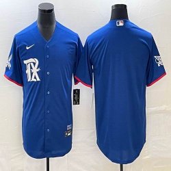 Nike Texas Rangers blank blue majestic baseball jerseys city version 01