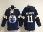 Edmonton Oilers 11# Mark Messier blue Ice Hockey hooded sweatshirt