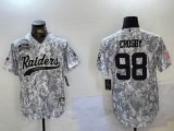 Las Vegas Raiders 98# Maxx Crosby Nike Arctic Camo 2024 Salute to Service Limited Jersey Joint name-BD