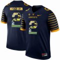 Oregon Ducks Spring Game Mighty Oregon #2 Webfoot Dark blue With Portrait Print College Football Jersey