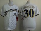 Milwaukee Brewers Tyler Thornburg dark 30 white mlb jersey