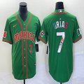 2023 World Cup Mexico #7 Julio Urias green red majestic baseball jerseys 149